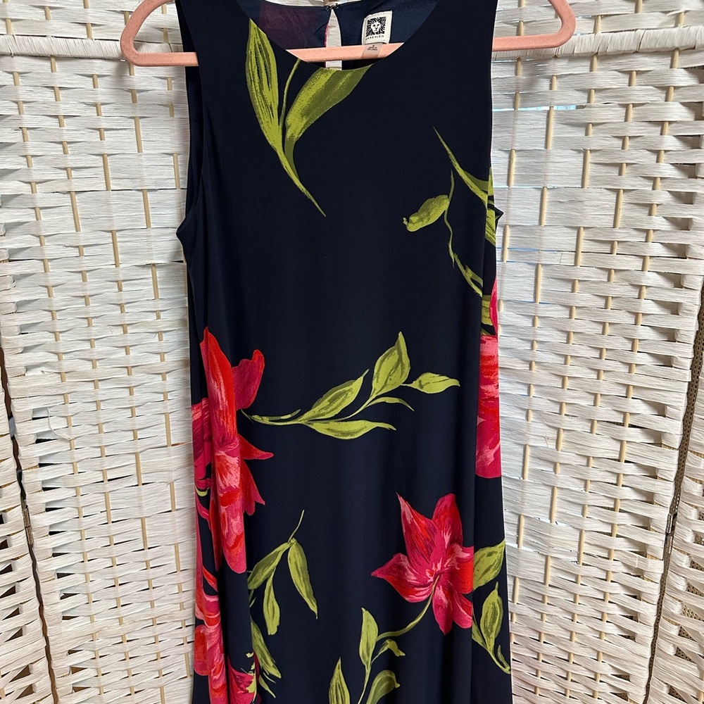 Anne Klein Red and Green Sleeveless A-line Dress size 8 like new